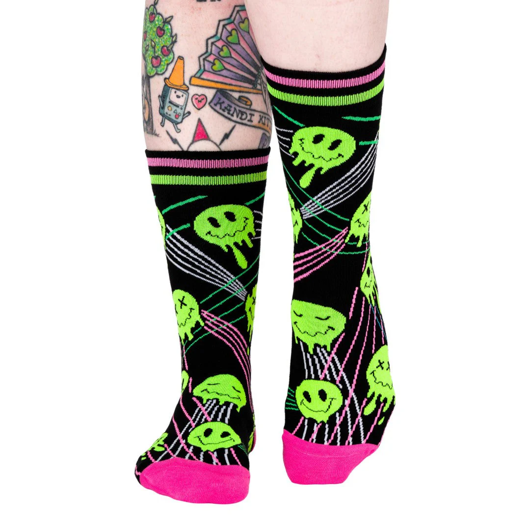 Laser BassFace Melt Supreme UV Reactive Crew Socks - Image 14