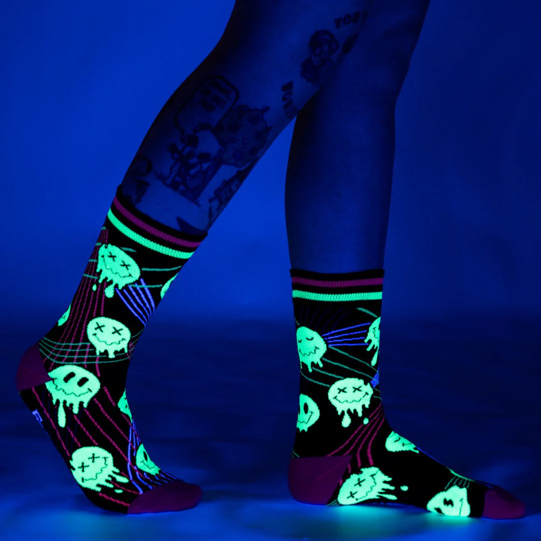 Laser BassFace Melt Supreme UV Reactive Crew Socks - Image 17