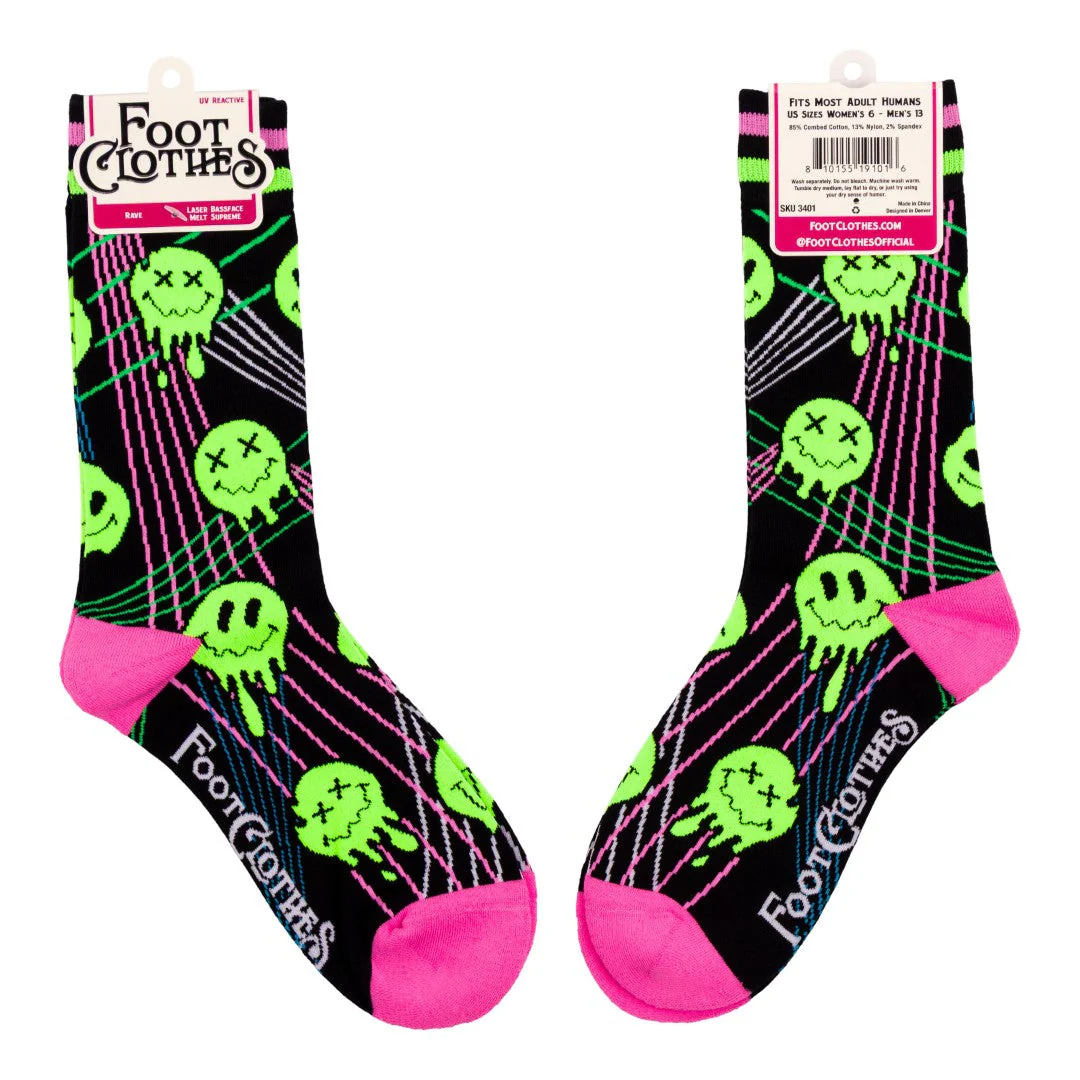 Laser BassFace Melt Supreme UV Reactive Crew Socks - Image 18