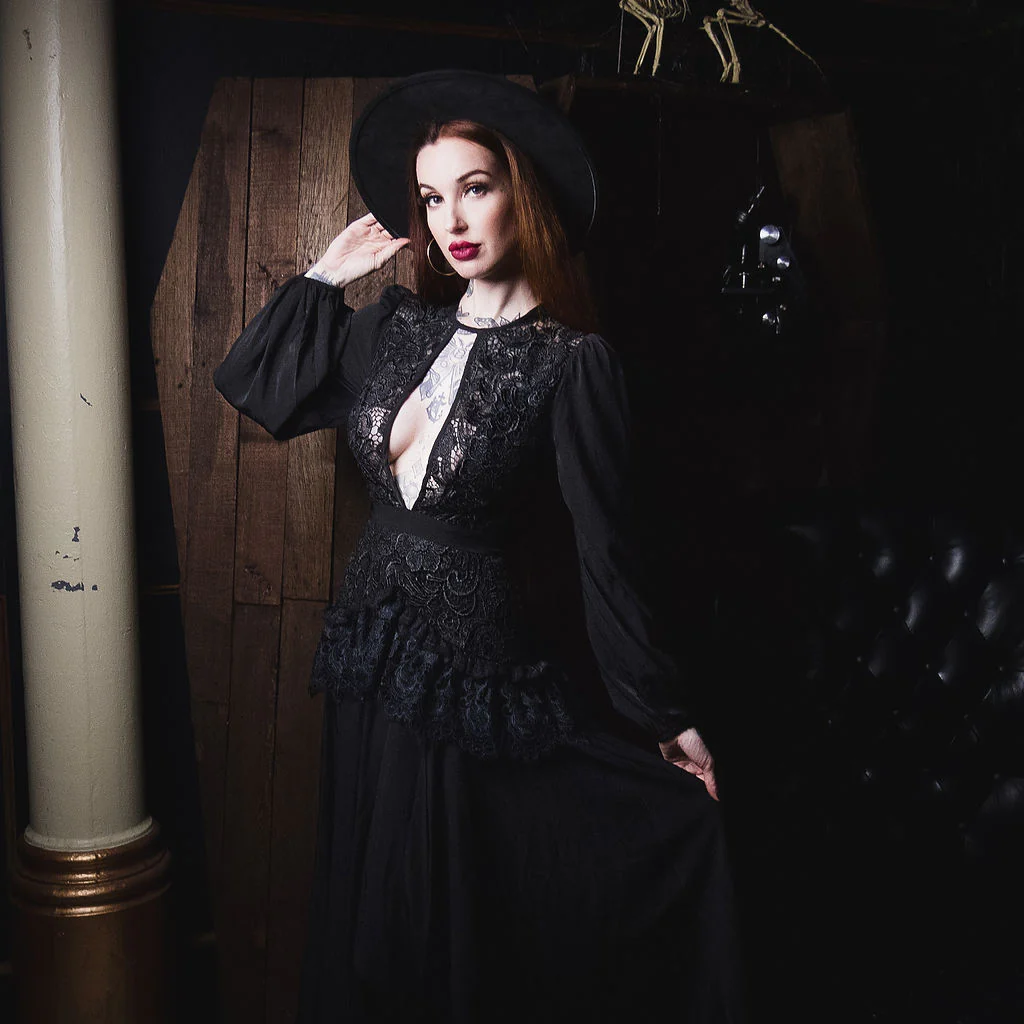 Lenore - Victorian Style Lace Maxi Dress - Image 3