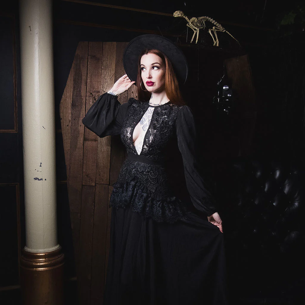 Lenore - Victorian Style Lace Maxi Dress - Image 4