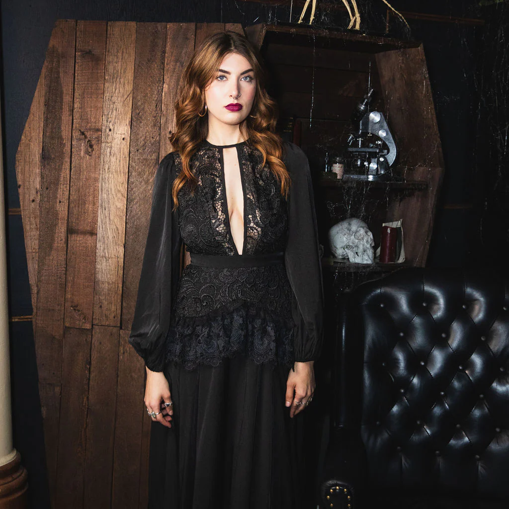Lenore - Victorian Style Lace Maxi Dress - Image 9