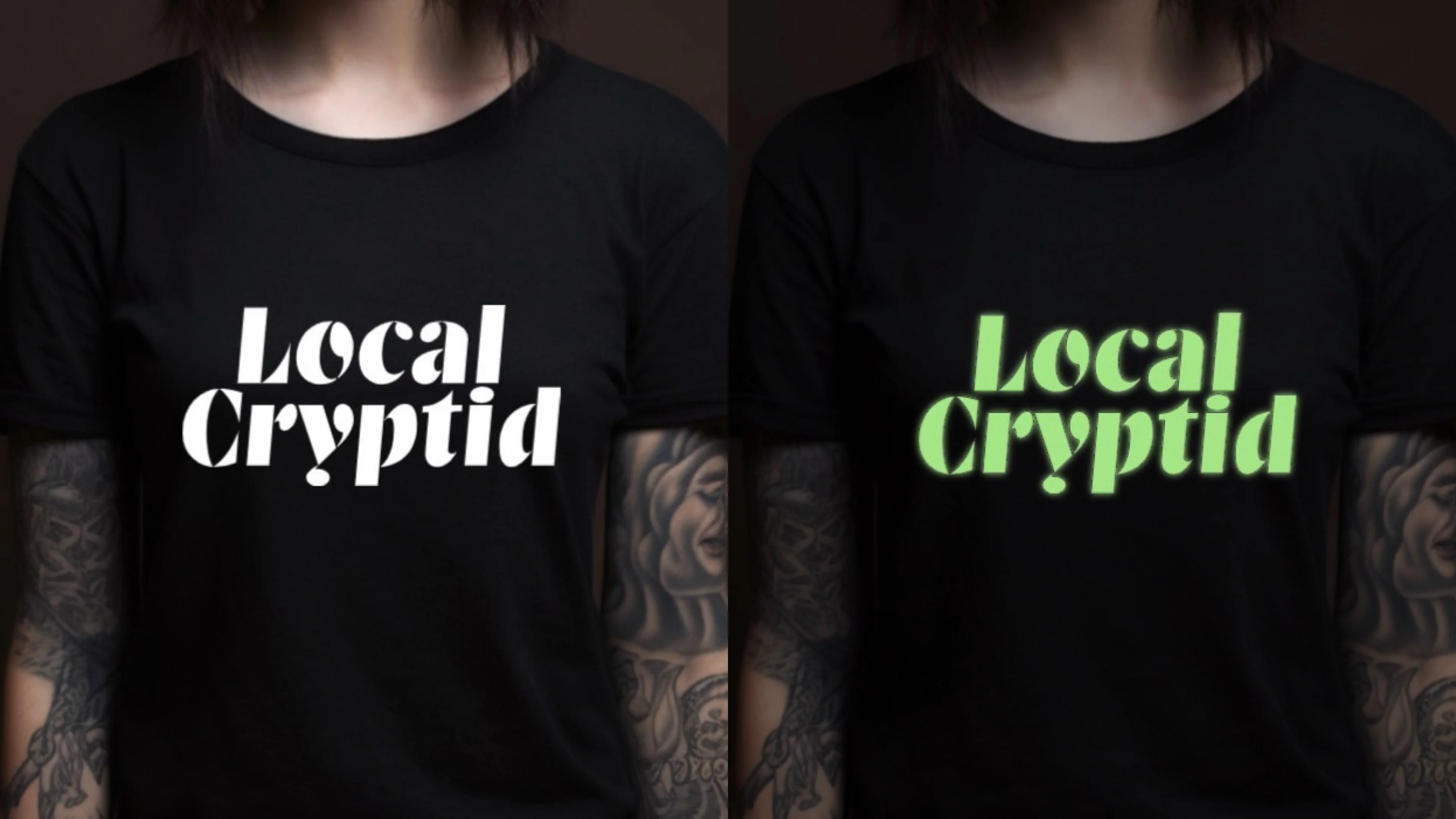 Local Cryptid - Available in T-Shirt, Pullover, Hoodie, Tank or Long Sleeve - GLOW IN THE DARK