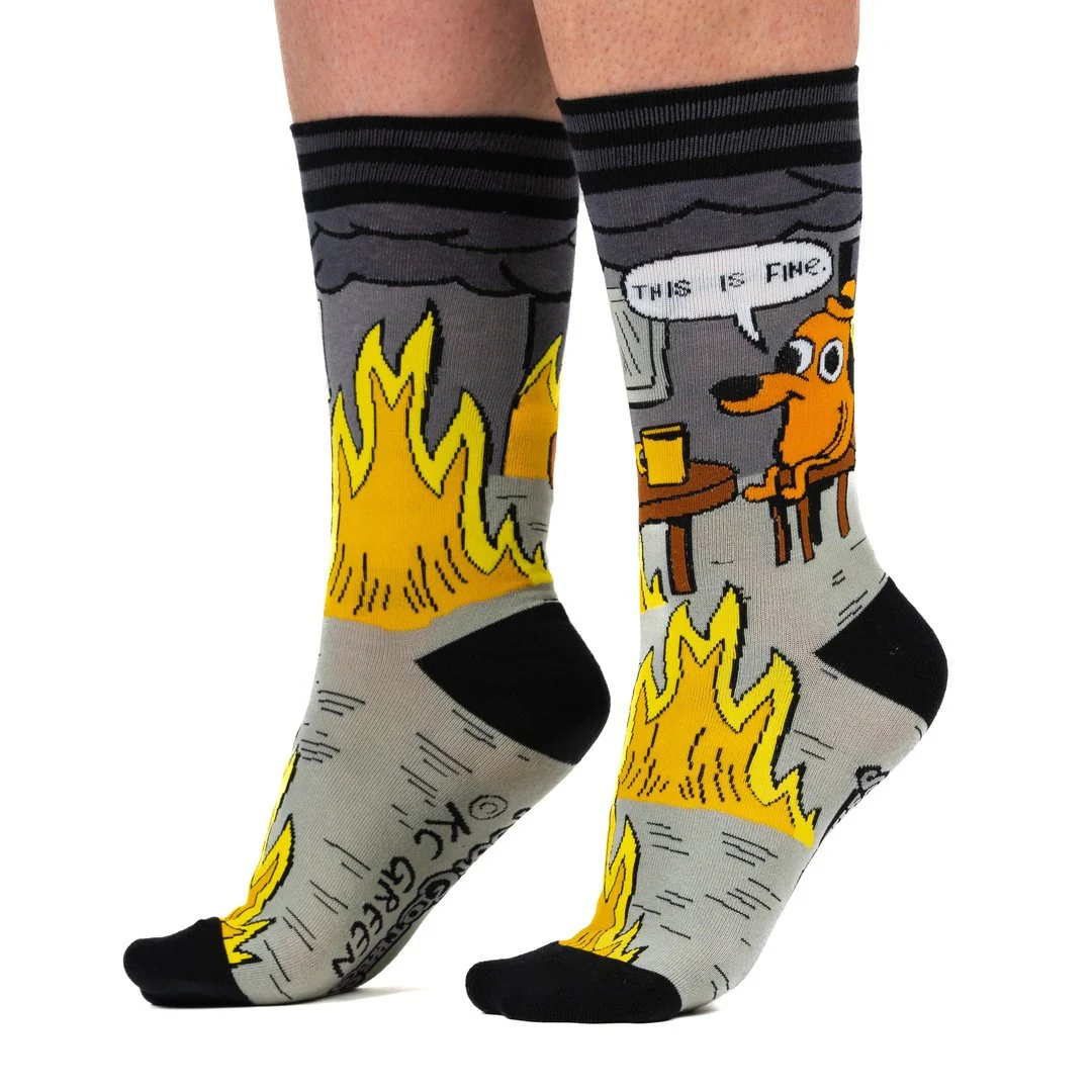 Metal This is Fine Crew Sock Pack | 2 Designs - Image 6