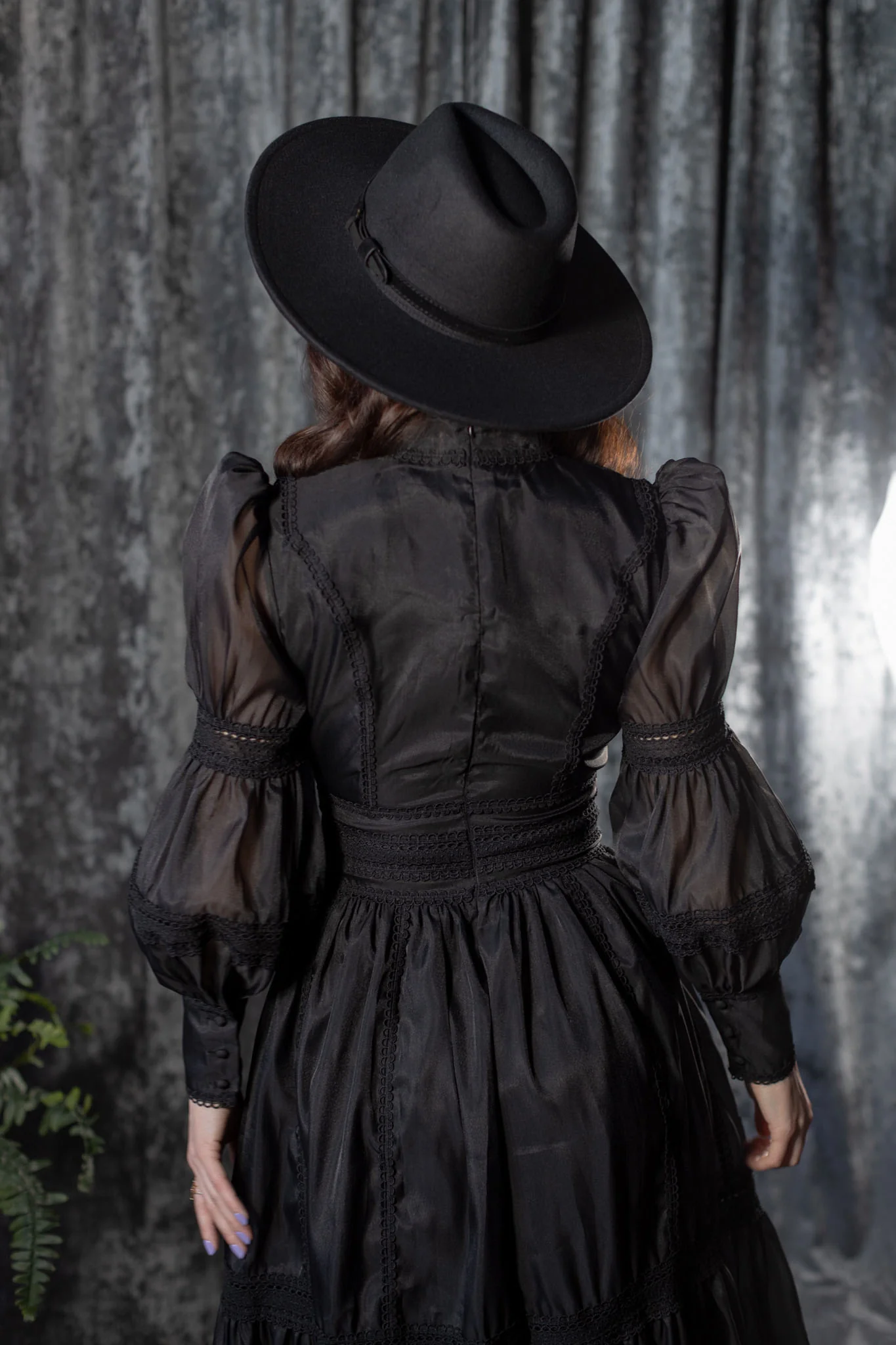 Morgana - Romantic Victorian Inspired MAXI Dress - MAXI - BLACK - READY TO SHIP - Image 10