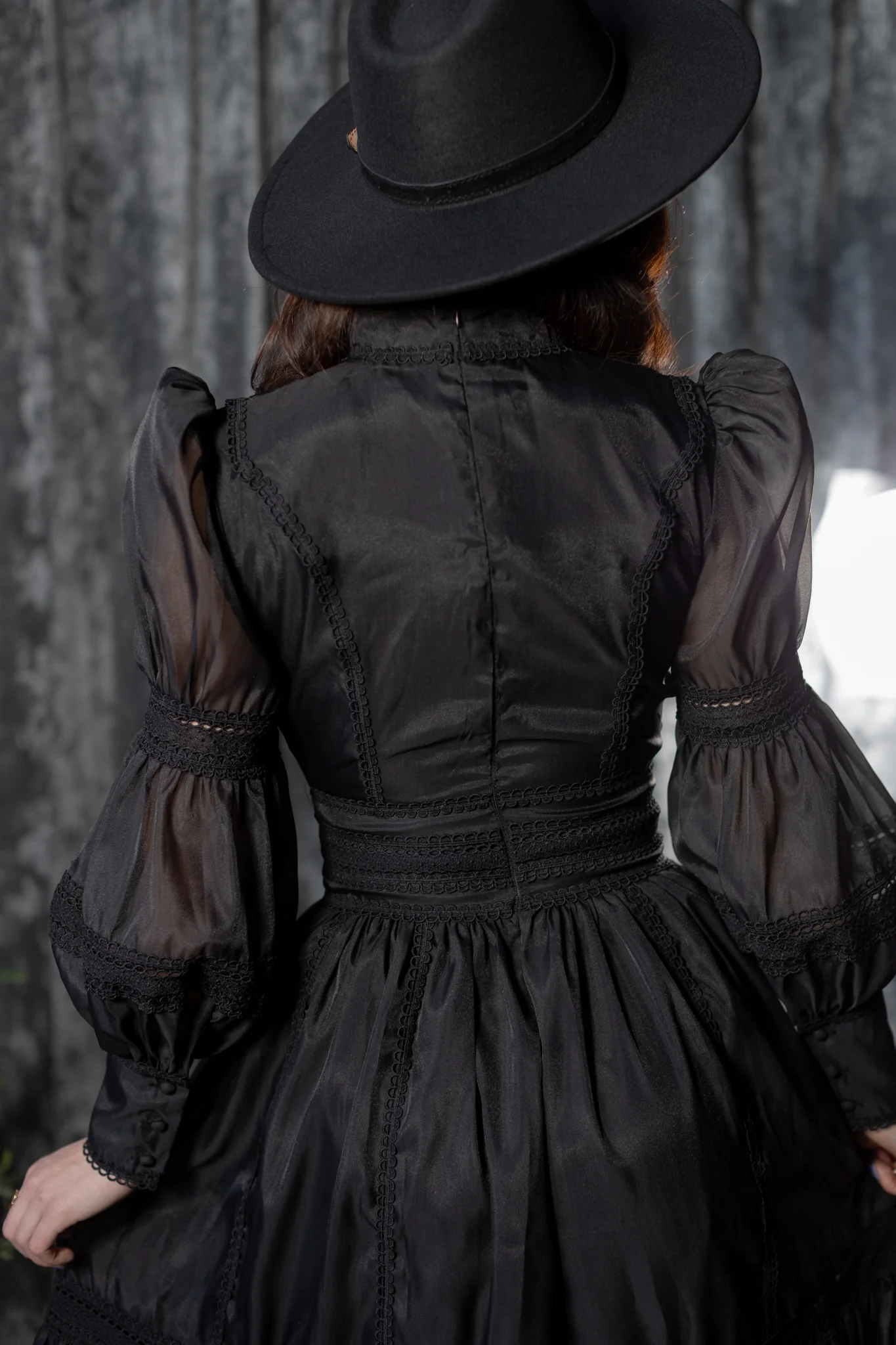 Morgana - Romantic Victorian Inspired MAXI Dress - MAXI - BLACK - READY TO SHIP - Image 8