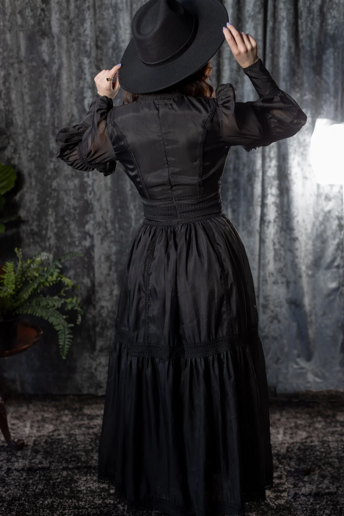 Morgana - Romantic Victorian Inspired MAXI Dress - MAXI - BLACK - READY TO SHIP - Image 9