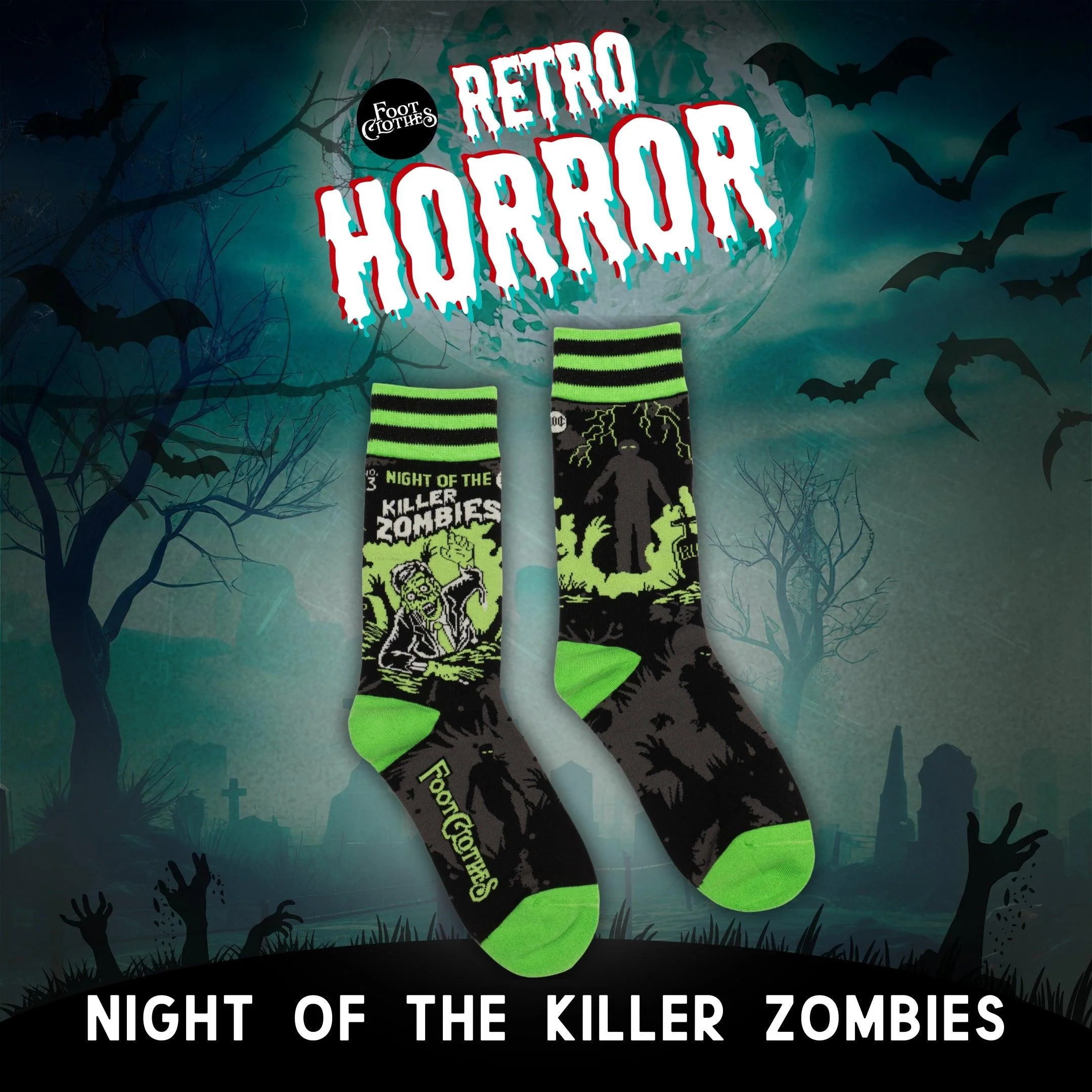 Night of the Killer Zombies Crew Socks - Image 8