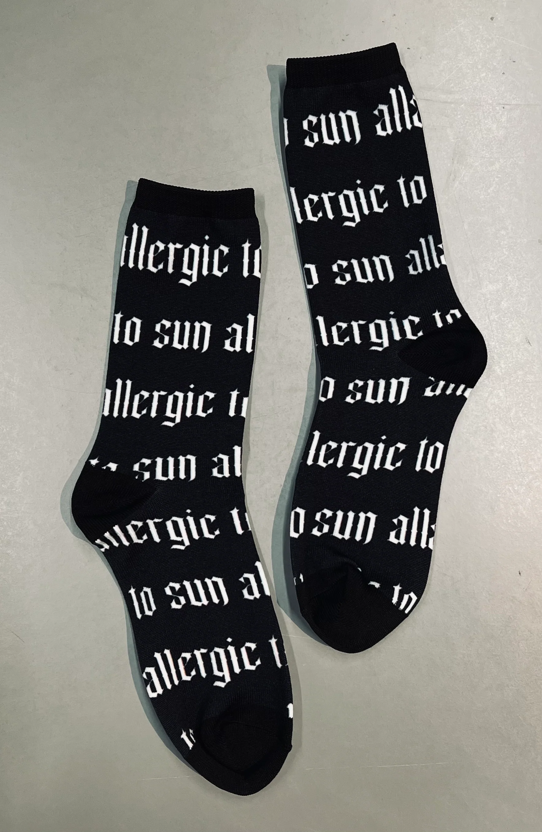 Novelty Socks - Allergic to Sun - Ready To Ship