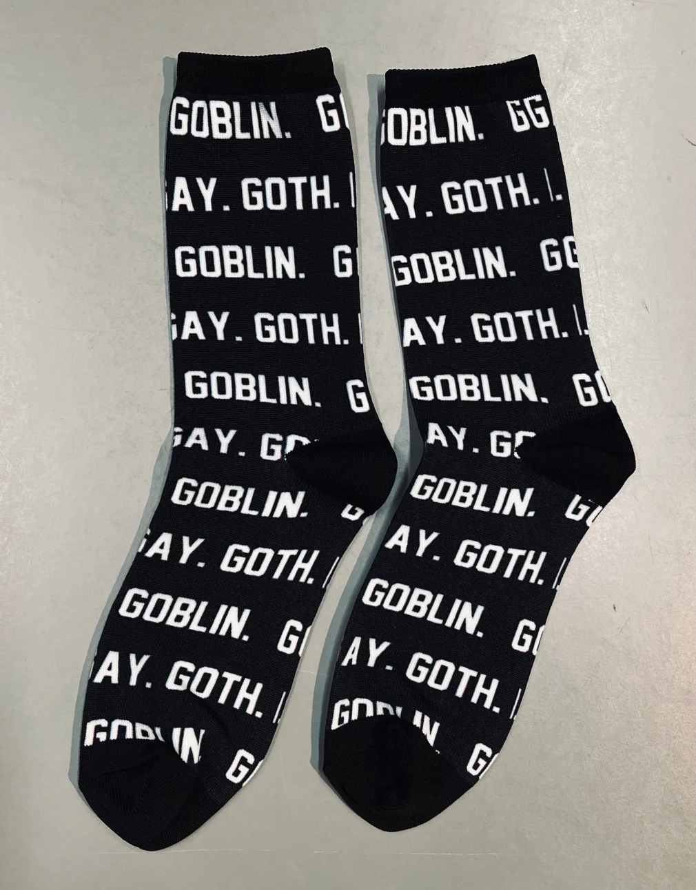 Novelty Socks - gay goth goblin - Ready To Ship