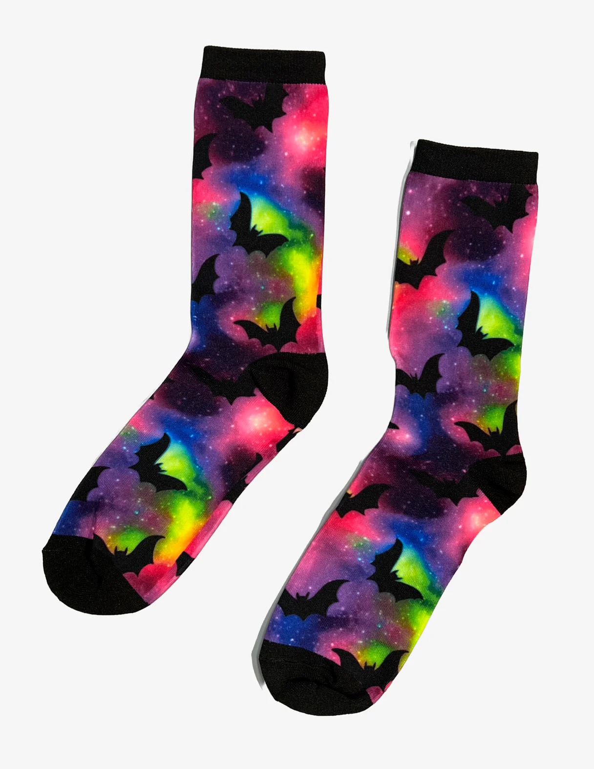 Novelty Socks - Rainbow Galaxy Bats