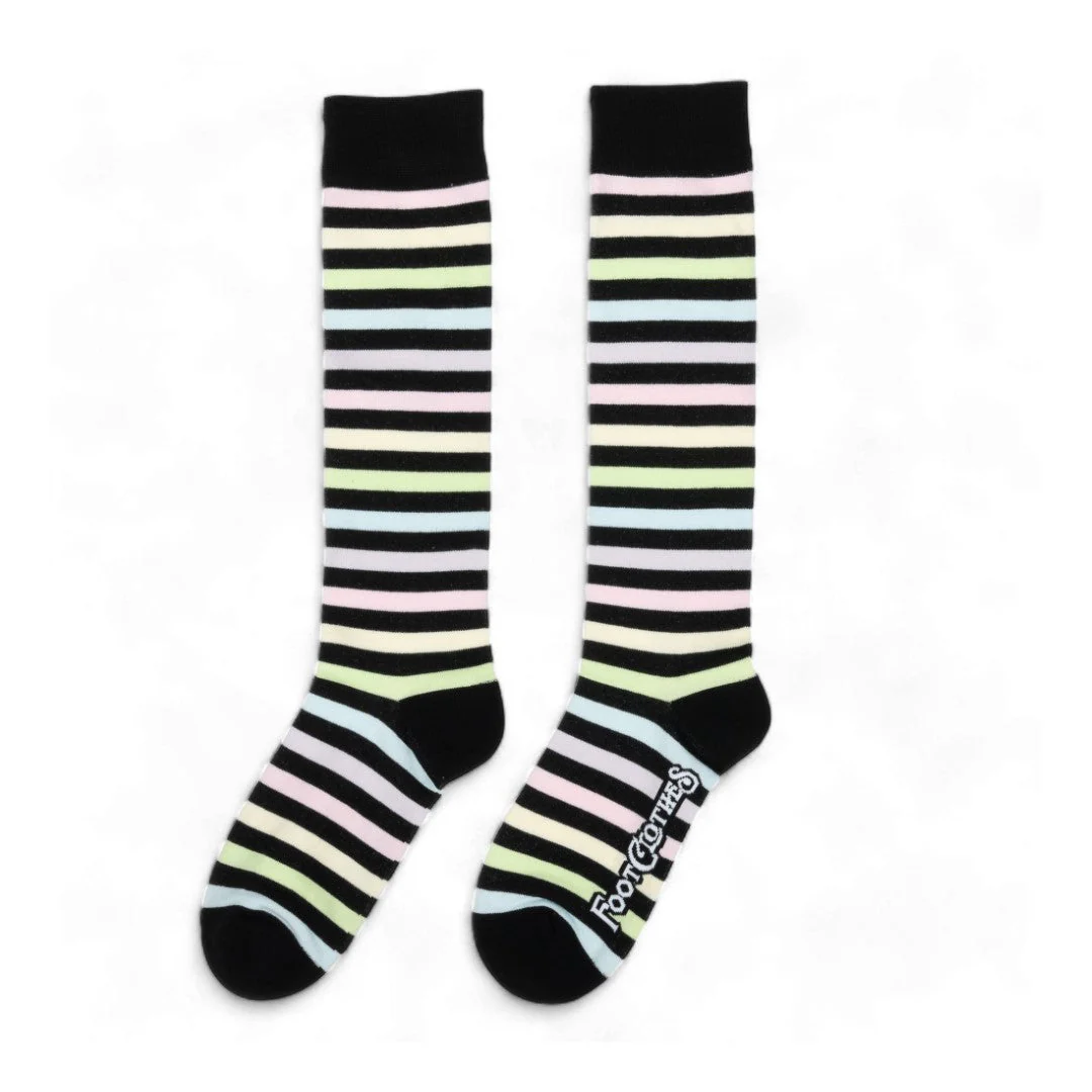 Pastel Rainbow Stripes Knee High Socks - Image 3