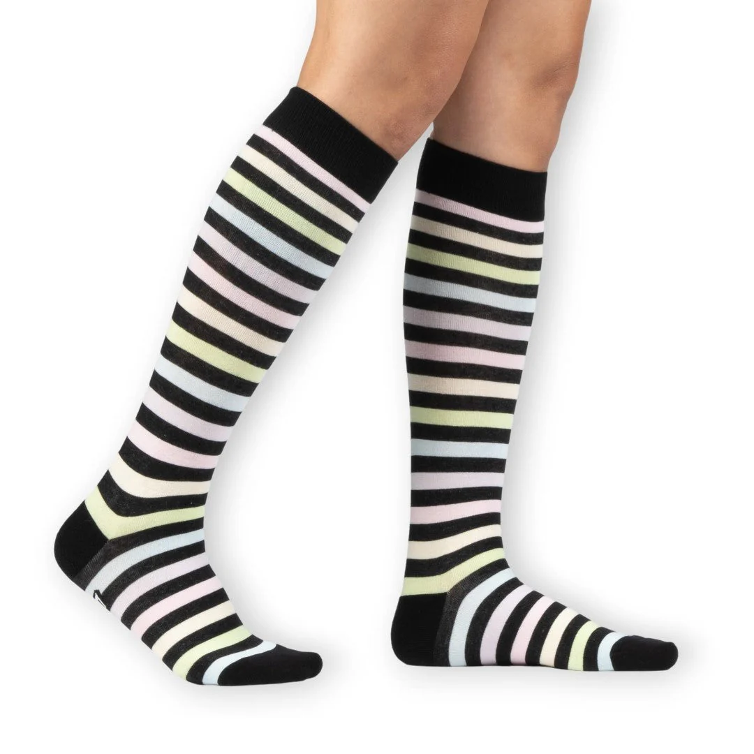 Pastel Rainbow Stripes Knee High Socks - Image 4
