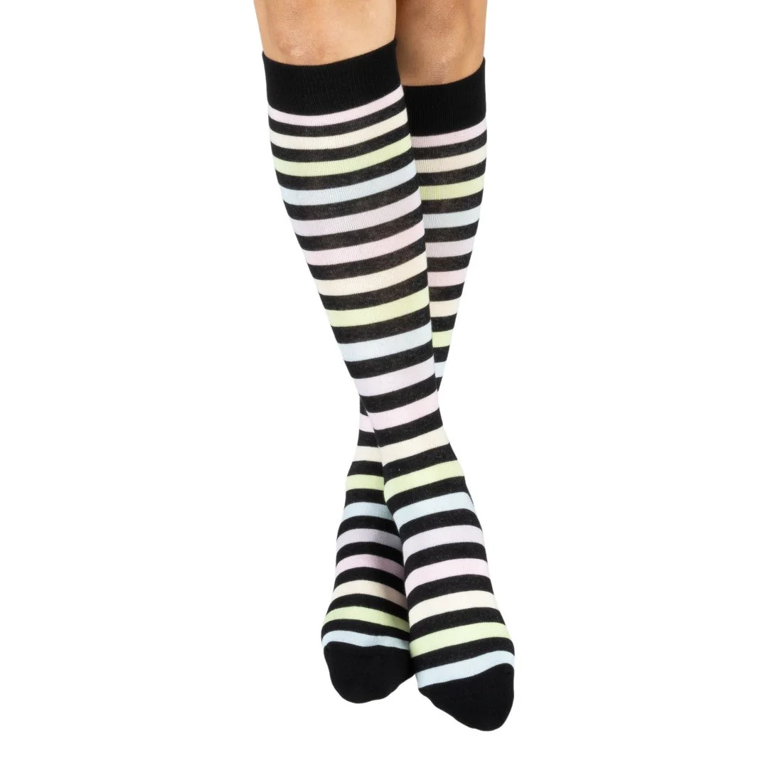 Pastel Rainbow Stripes Knee High Socks - Image 5