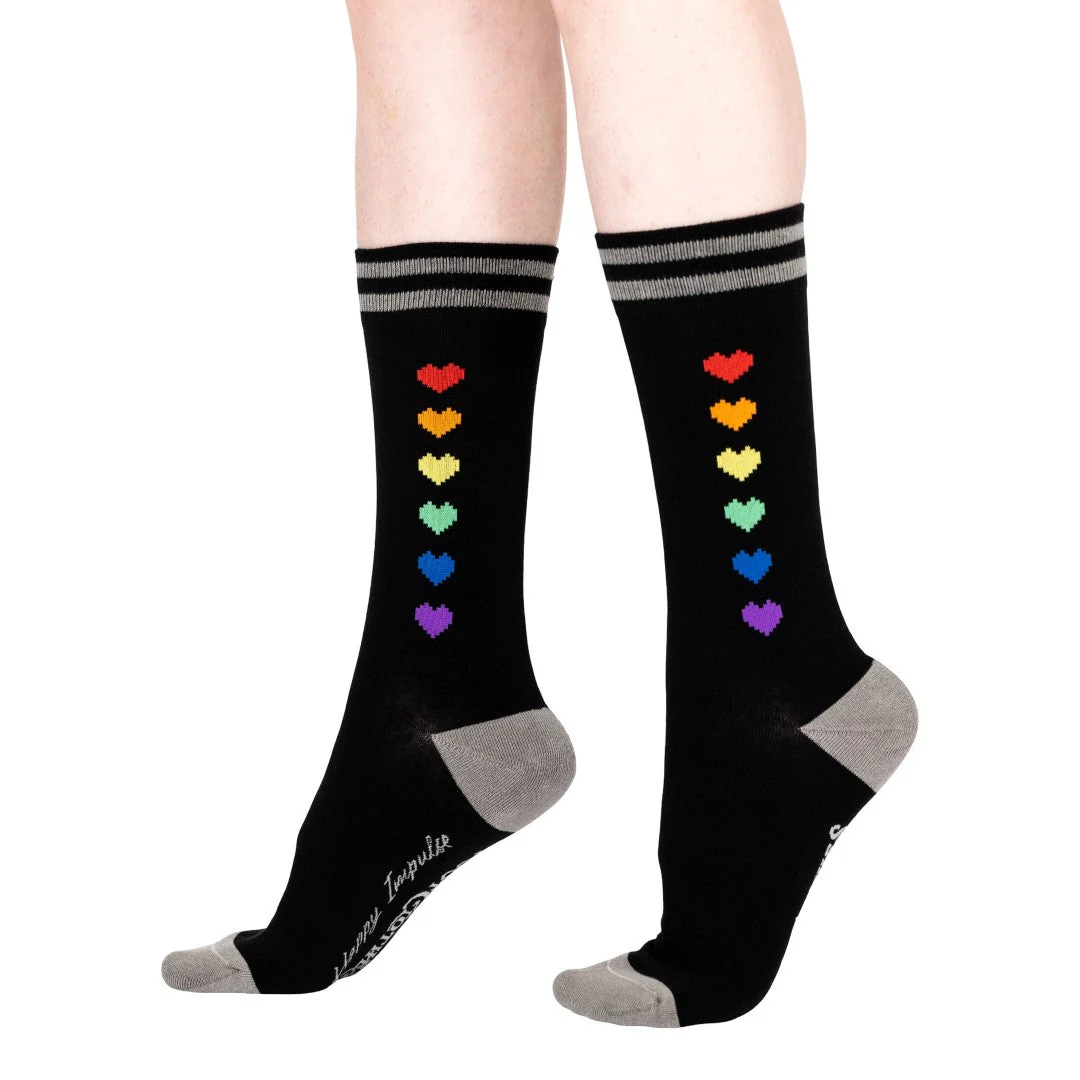 Pride Pixel Hearts Crew Socks - Image 2