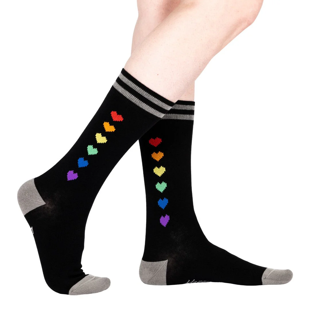 Pride Pixel Hearts Crew Socks - Image 5