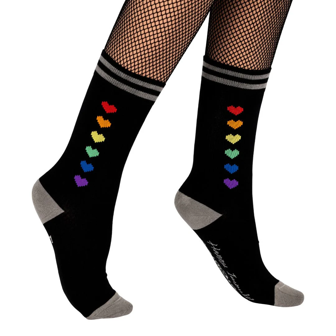 Pride Pixel Hearts Crew Socks - Image 6