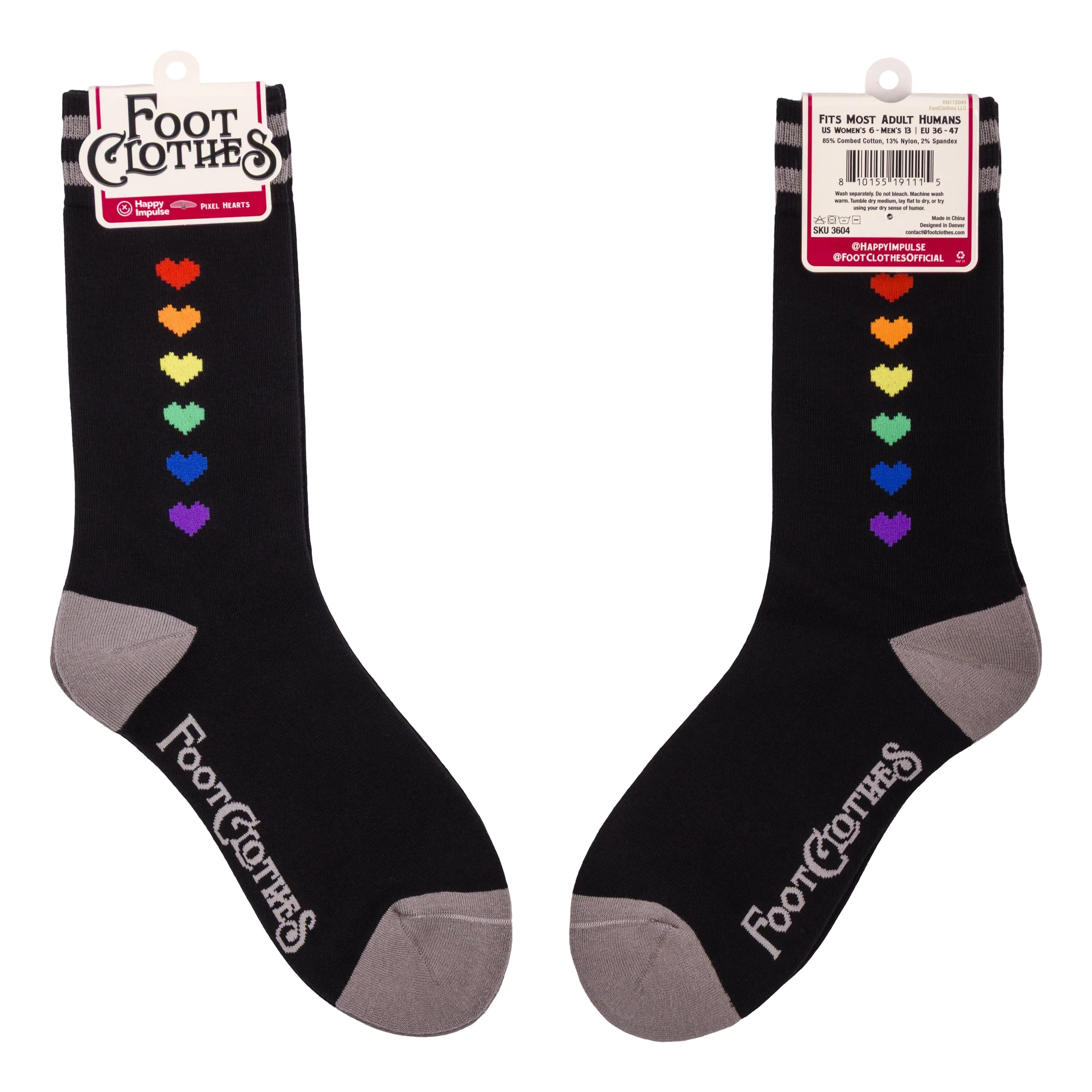 Pride Pixel Hearts Crew Socks - Image 9