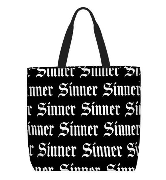 Printed Beach Bag / XL Tote Bag - Sinner