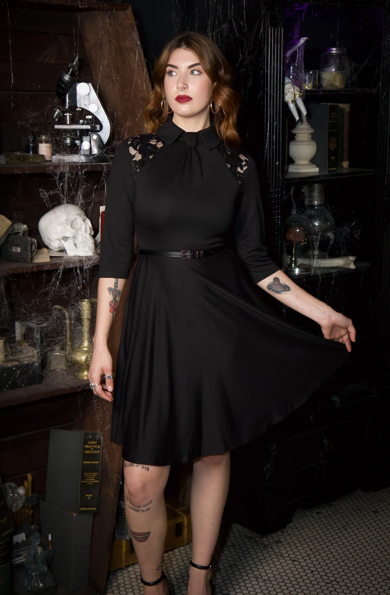 Shelley - Faux Tie Fit and Flare Dress - Image 7