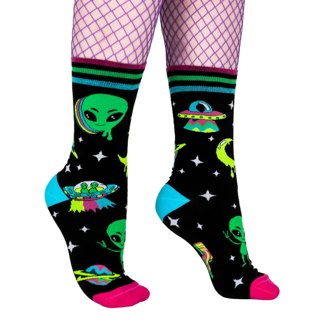 Spaced Out Alien Crew Socks - Image 12
