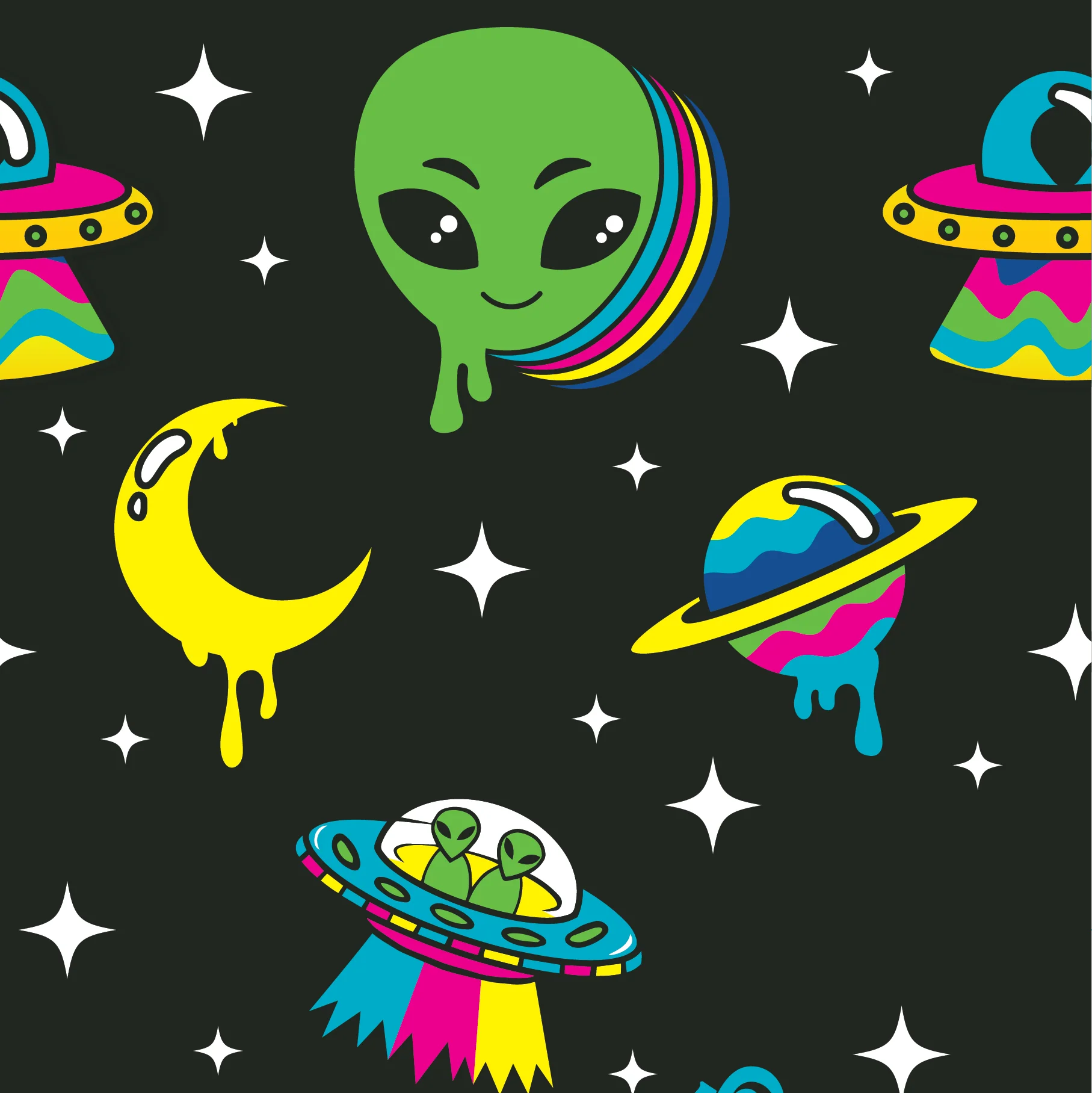 Spaced Out Alien Crew Socks - Image 18