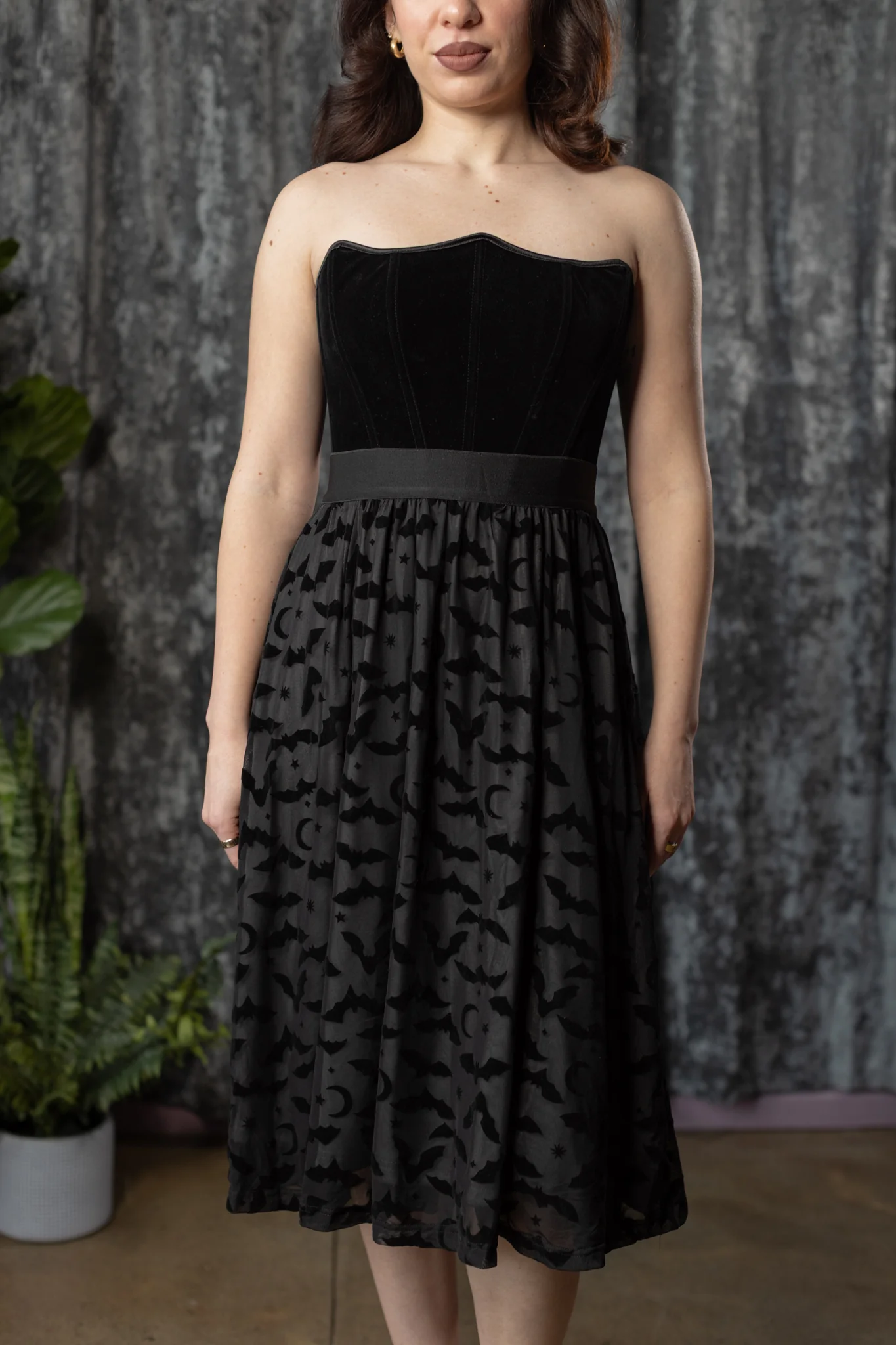 The DRAVEN Skirt  - Velvet Spider BAT flocked Full SKIRT - READY TO SHIP - Image 2