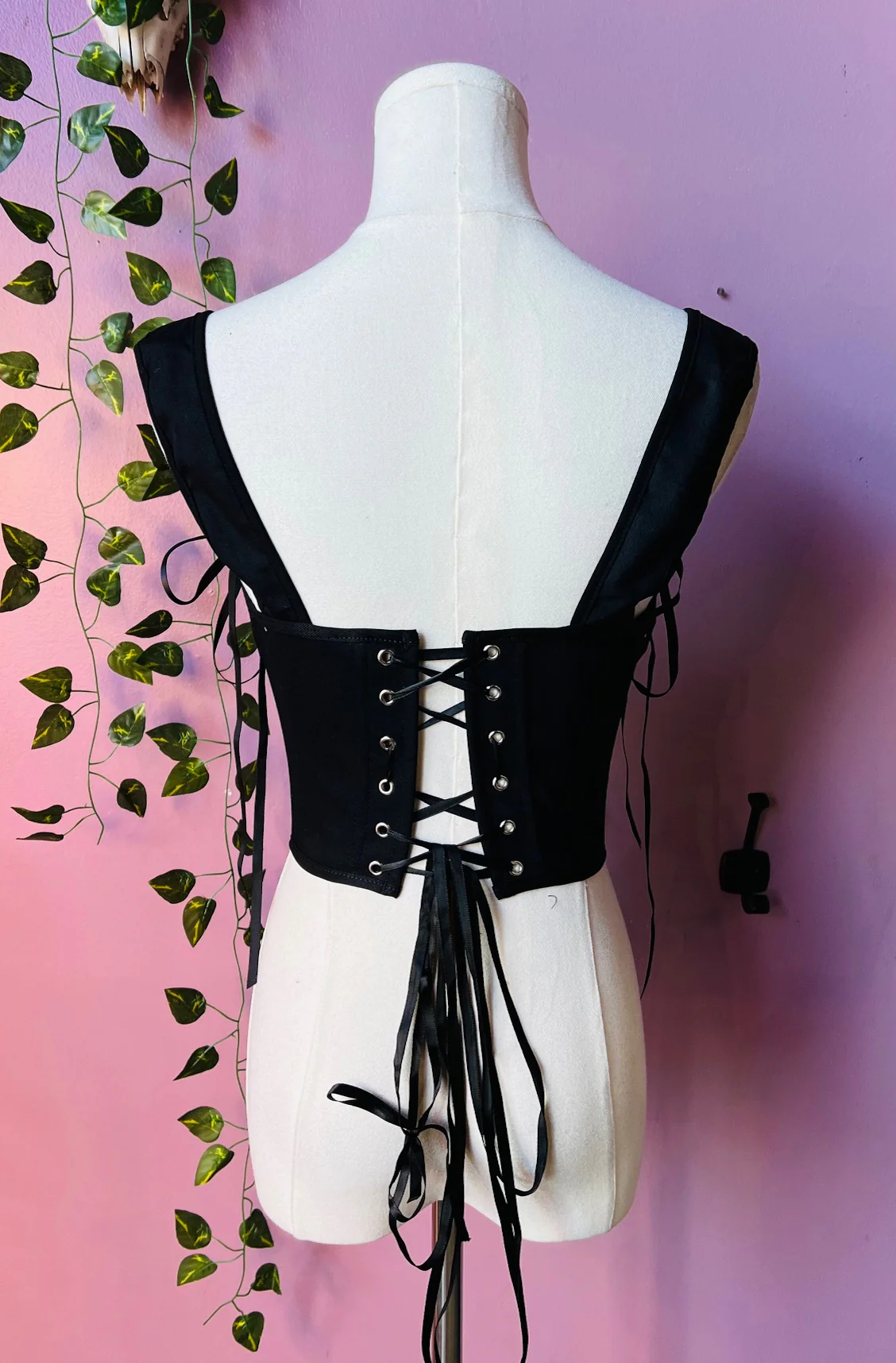 The Lydia Corset - Canvas Waist Cinching Corset - READY TO SHIP - Image 3