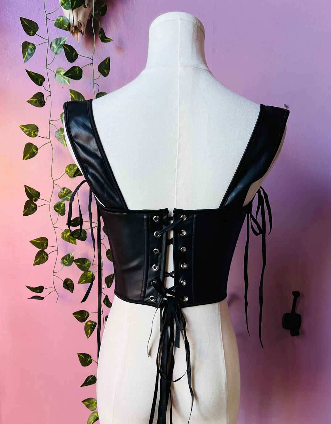 The Lydia Corset - Vegan Leather Waist Cinching Corset - READY to SHIP - Image 3