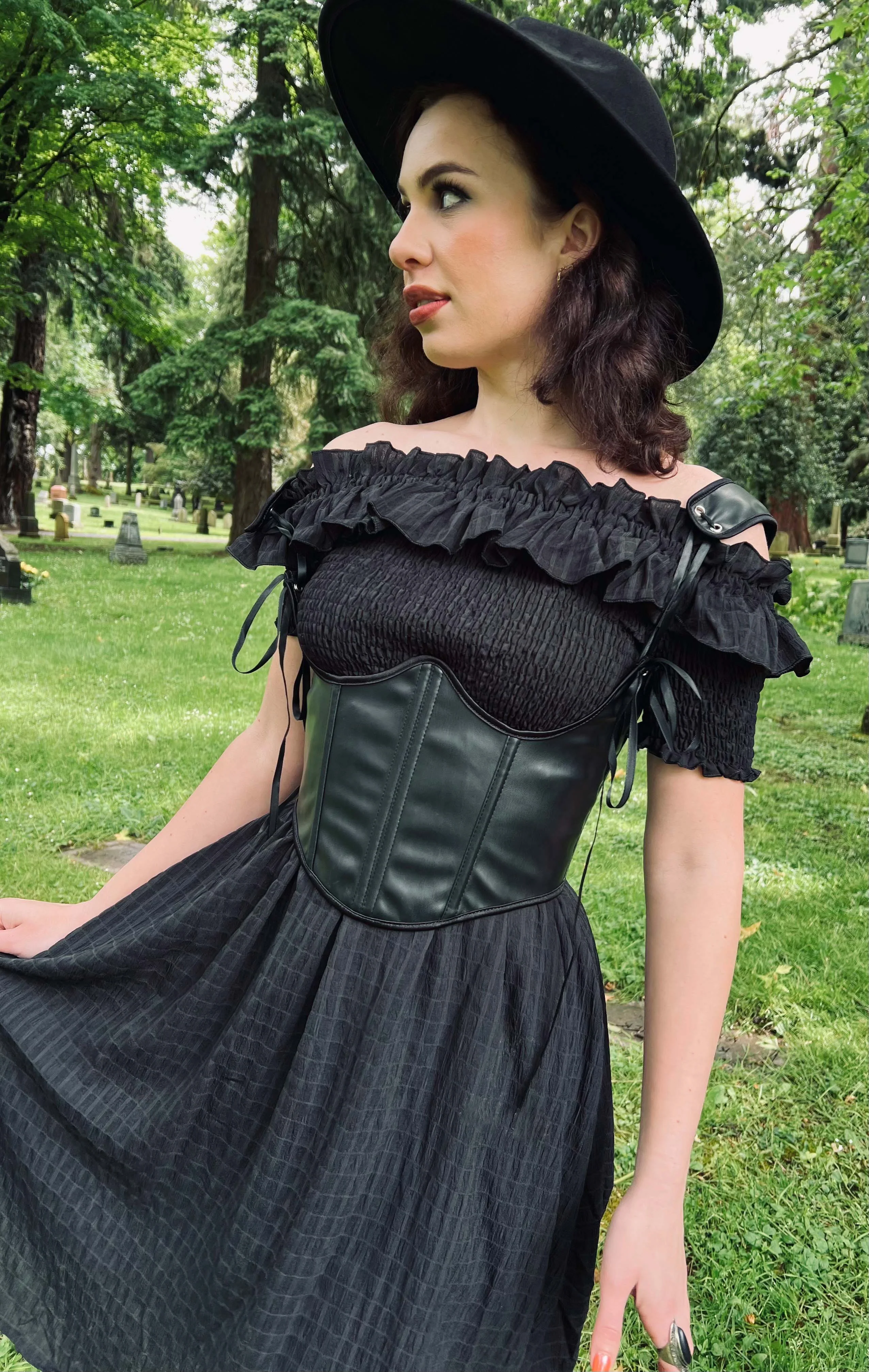 The Lydia Corset - Vegan Leather Waist Cinching Corset - READY to SHIP - Image 4