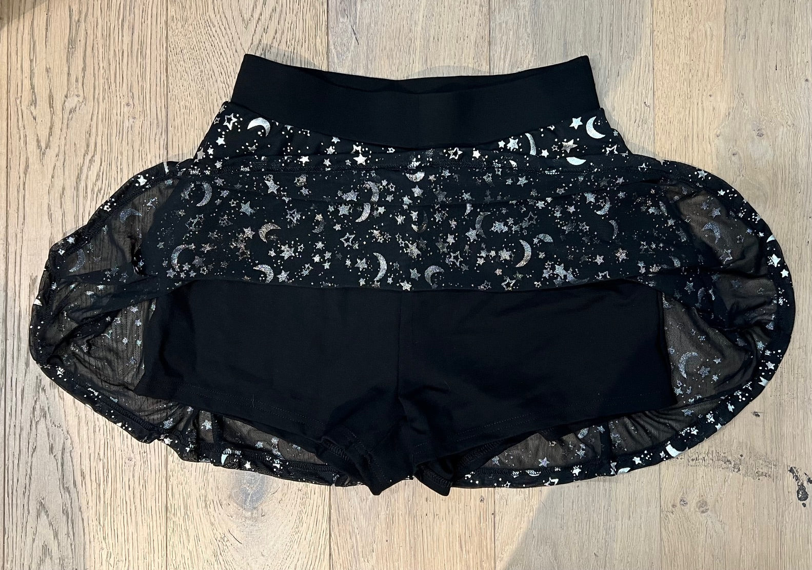 The Morbid Mini Skort - Moon & Stars - Metallic Celestial Skirt with Built In Shorts - Ready to Ship - Image 3