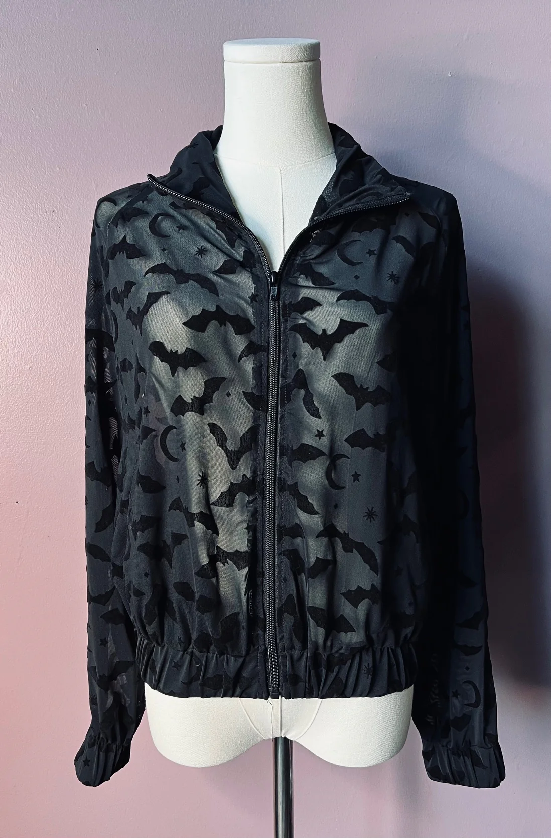 The SINFUL Track Suit Set - BATS - Sheer Velvet Flocked Bat Track Jacket & Jogger Set - PRE-ORDER - Image 6