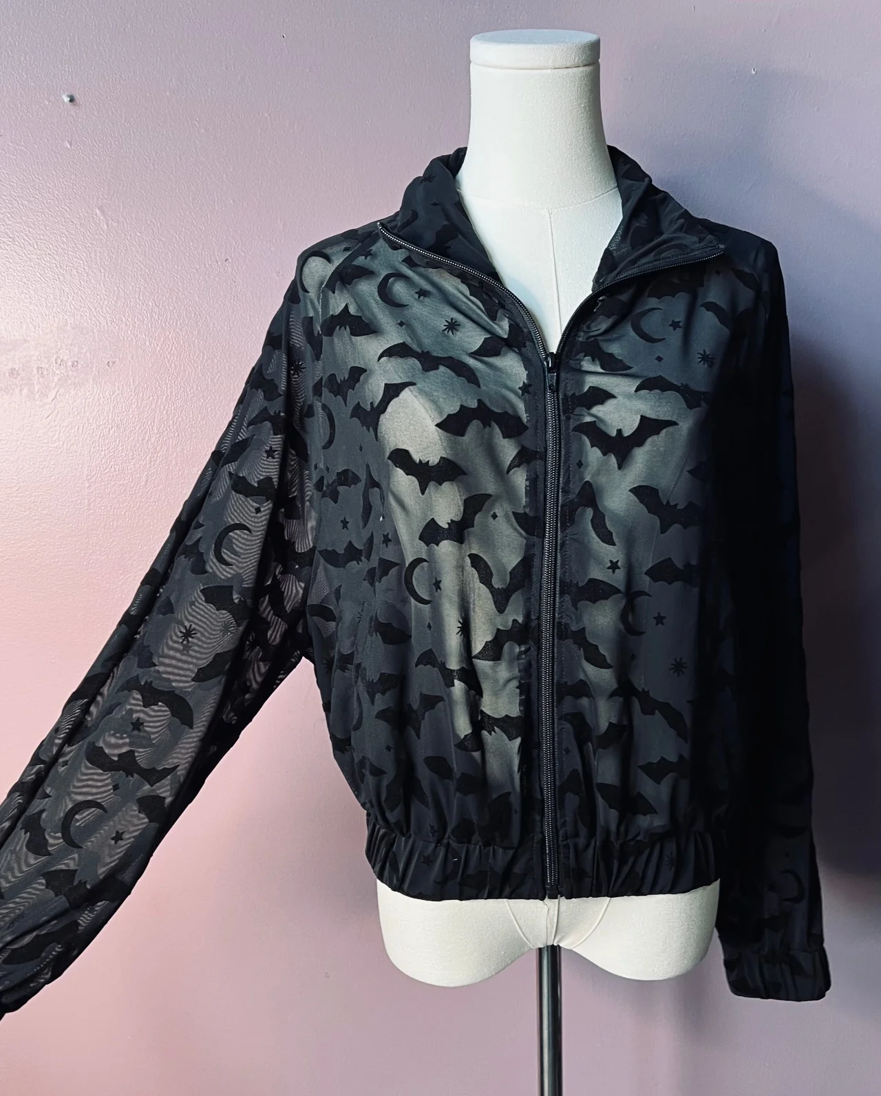 The SINFUL Track Suit Set - BATS - Sheer Velvet Flocked Bat Track Jacket & Jogger Set - PRE-ORDER - Image 7