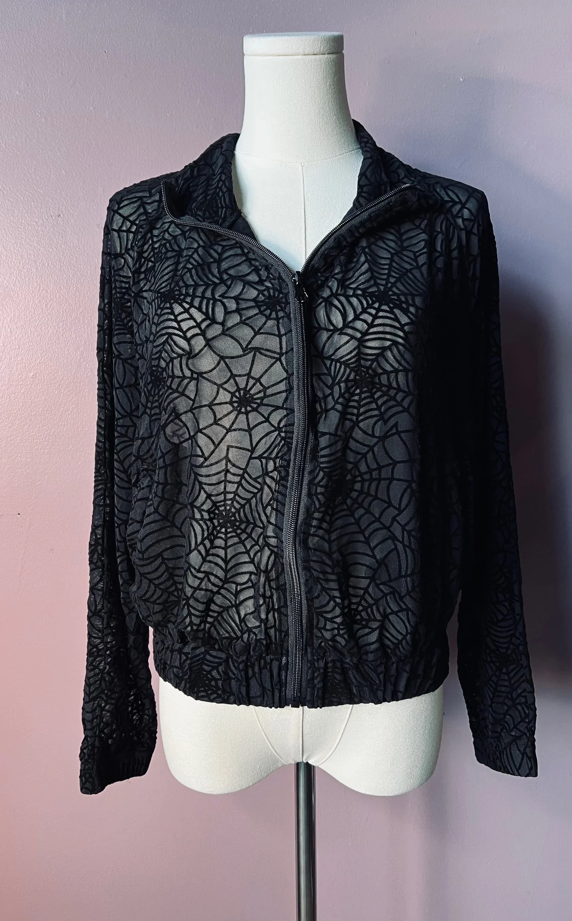 The SINFUL Track Suit Set - WEBS - Sheer Velvet Flocked Web Track Jacket & Jogger Set - PRE-ORDER - Image 7
