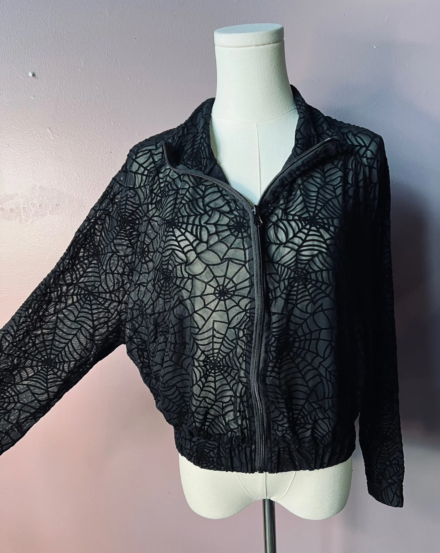 The SINFUL Track Suit Set - WEBS - Sheer Velvet Flocked Web Track Jacket & Jogger Set - PRE-ORDER - Image 8