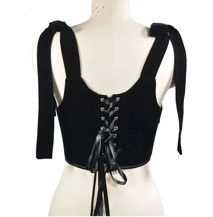 The Velveteen Corset Top - Deep Velvet Bodice Cinching Corset - READY TO SHIP! - Image 3