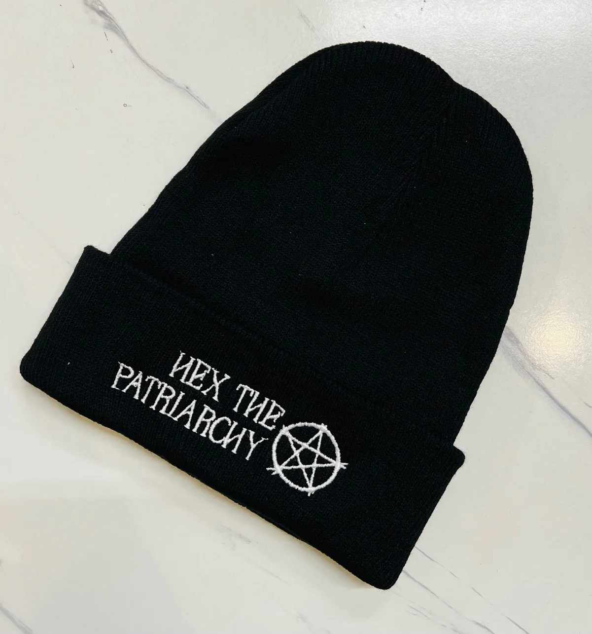 Vegan Beanie - Hex the Patriarchy - READY TO SHIP