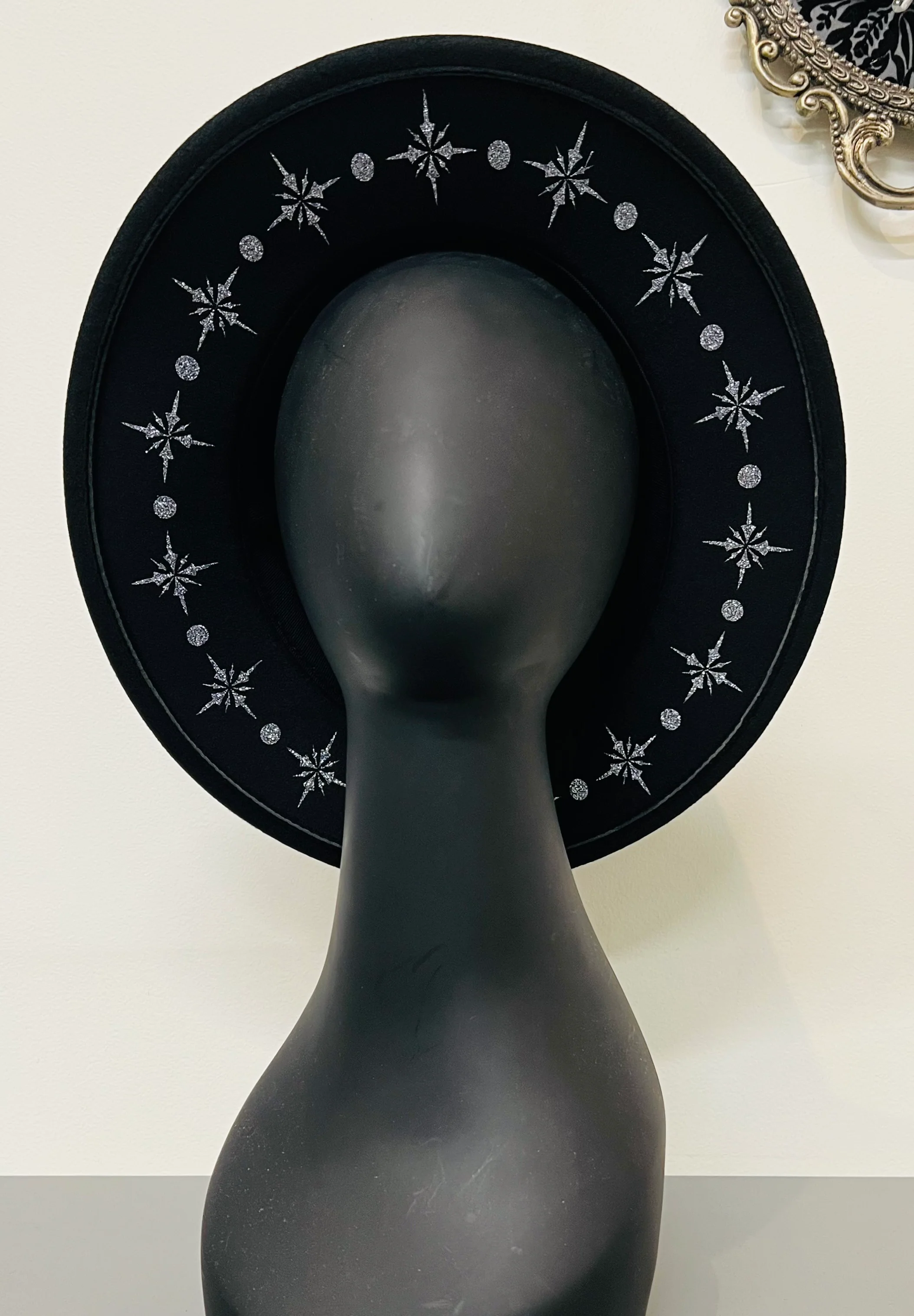 Vegan Felt Hat - Charcoal Starburst Crown