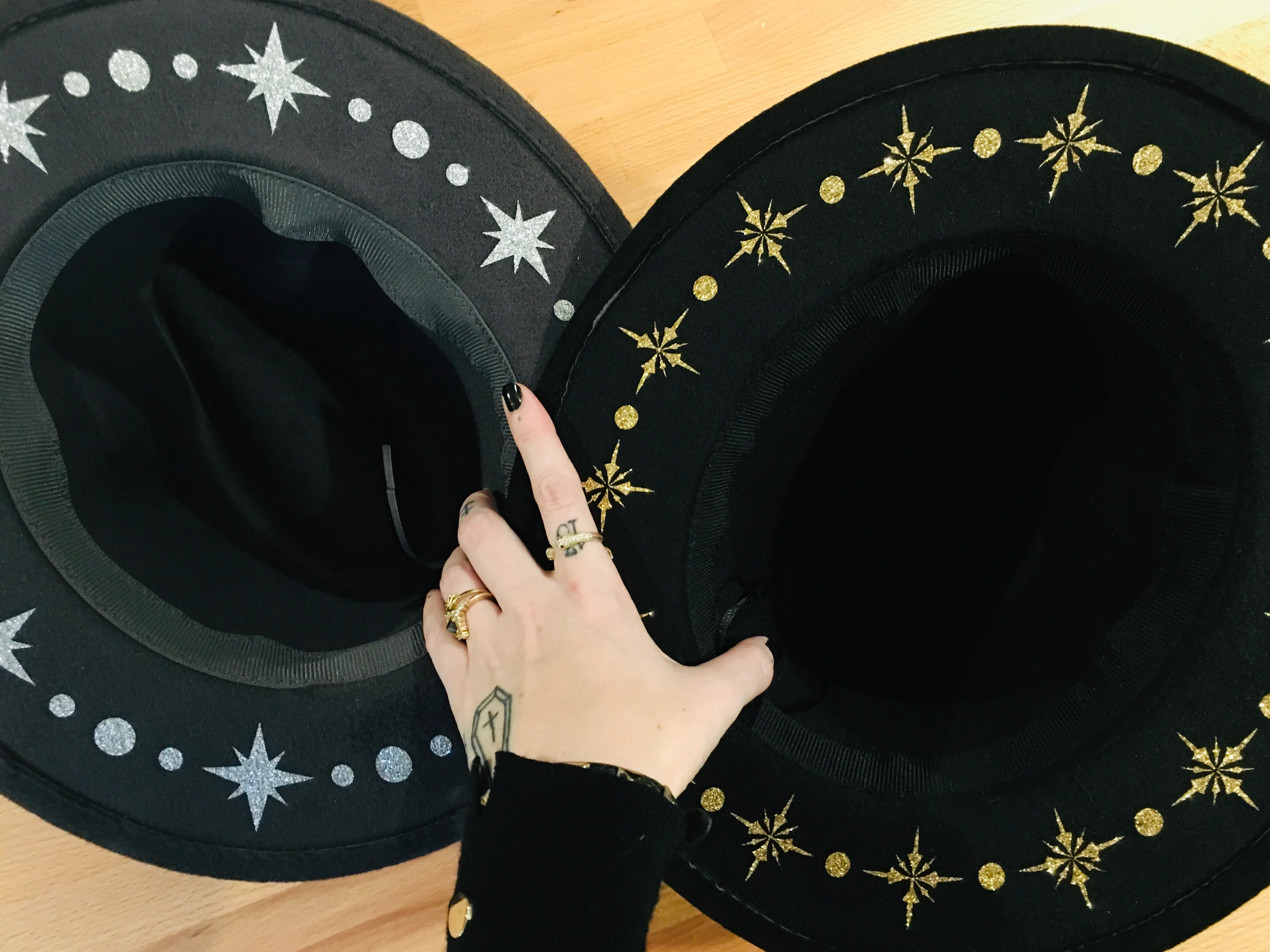 Vegan Felt Hat - Gold Starburst Crown - Image 4