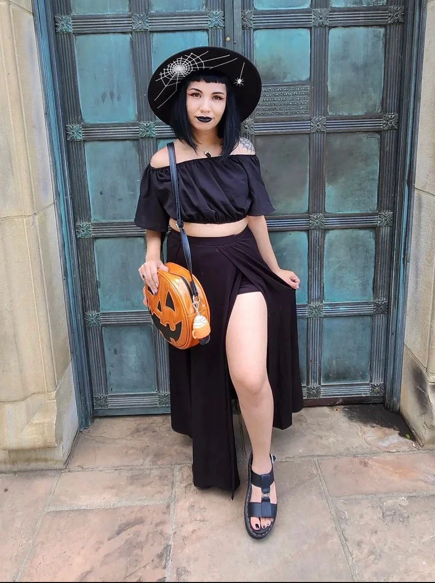 Vegan Felt Hat - XL Brim - Hanging Spider Web - Image 7