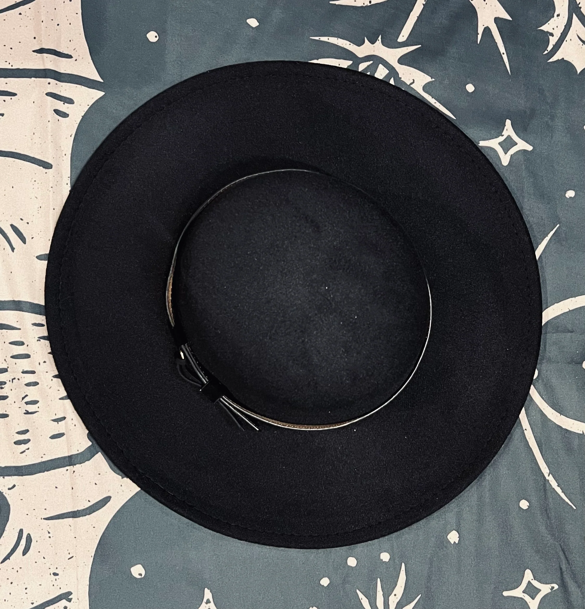 Vegan Felt Wide Brim Hat - Flat Top XL Brim - Plain - READY TO SHIP