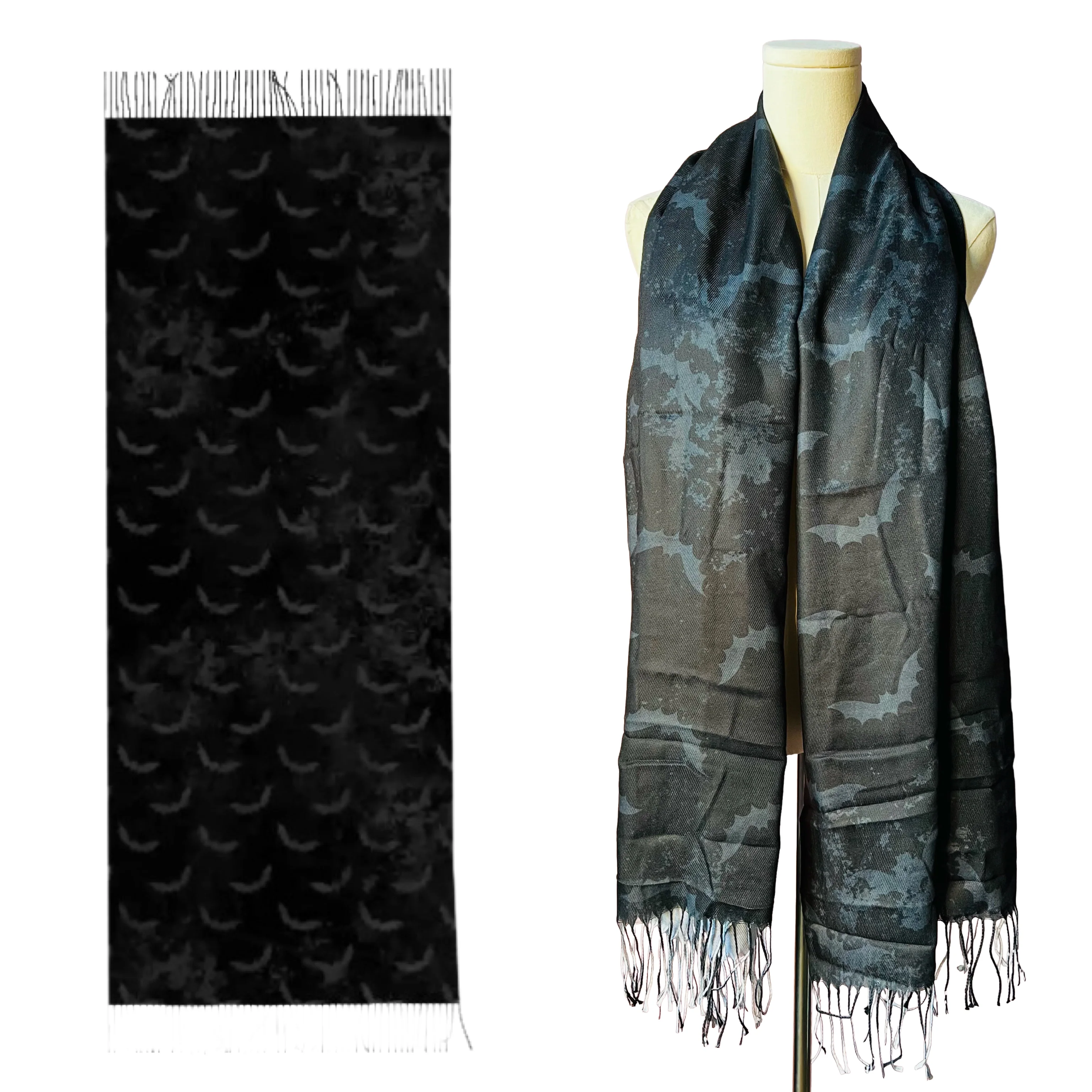 Vegan Scarf - Distressed Bats