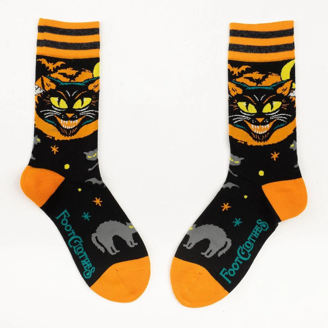 Vintage Black Cat Crew Socks - Image 3