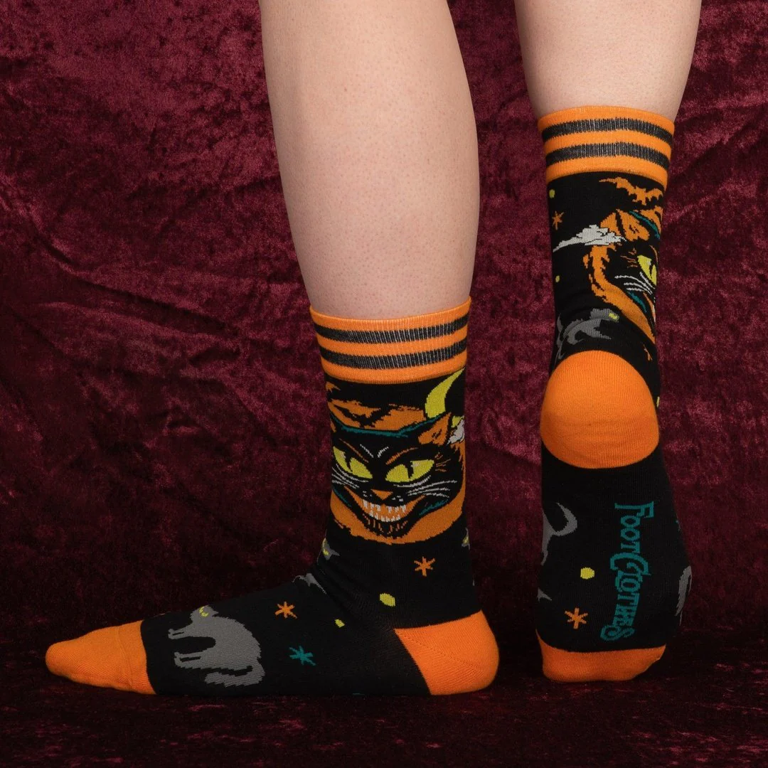 Vintage Black Cat Crew Socks - Image 5