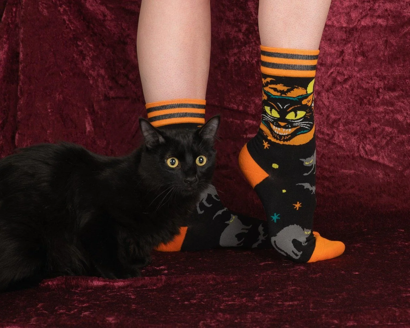 Vintage Black Cat Crew Socks - Image 7