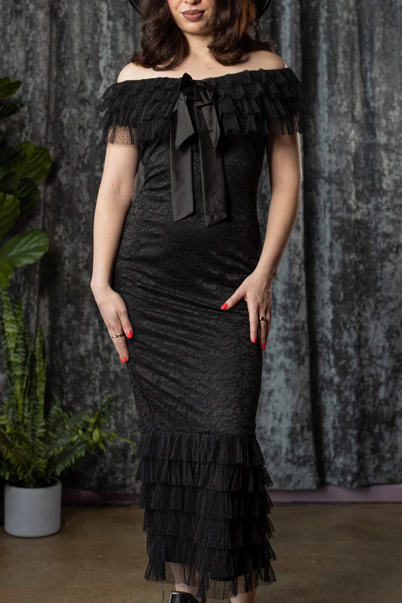 WILHELMINA - off the shoulder lace ruffle dress - PRE-ORDER - Image 4