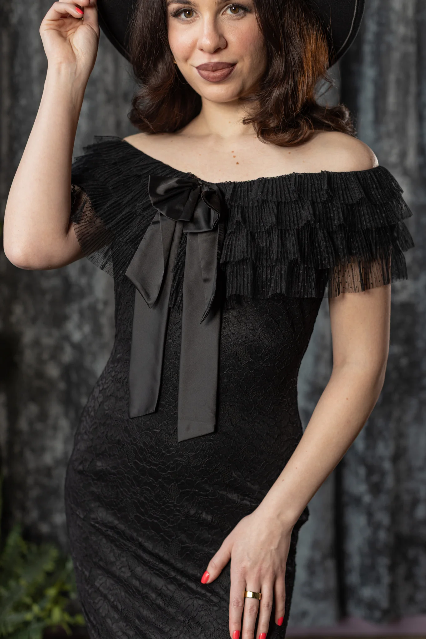 WILHELMINA - off the shoulder lace ruffle dress - PRE-ORDER - Image 5
