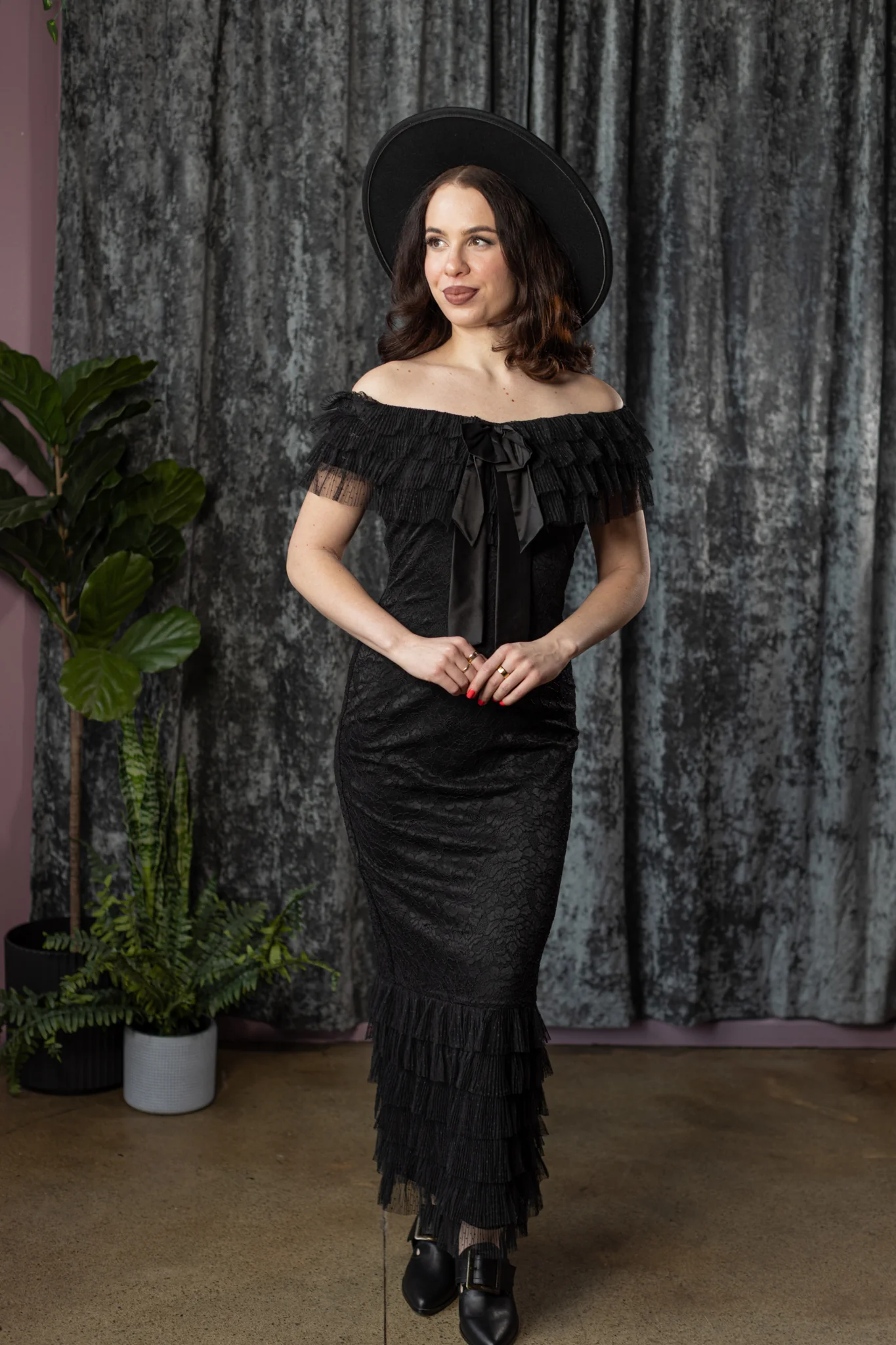 WILHELMINA - off the shoulder lace ruffle dress - PRE-ORDER - Image 9